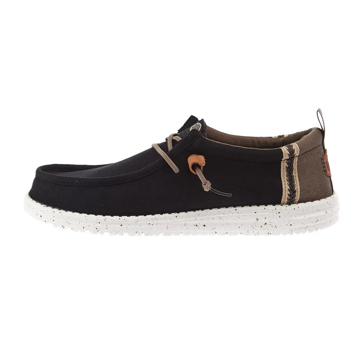 Hey Dude Men's Wally Craft Linen Black Shoes