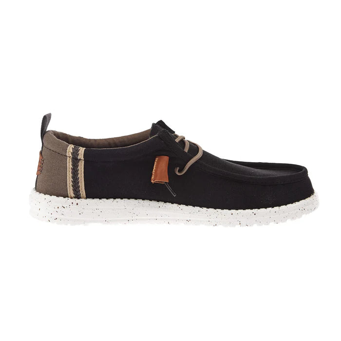 Hey Dude Men's Wally Craft Linen Black Shoes