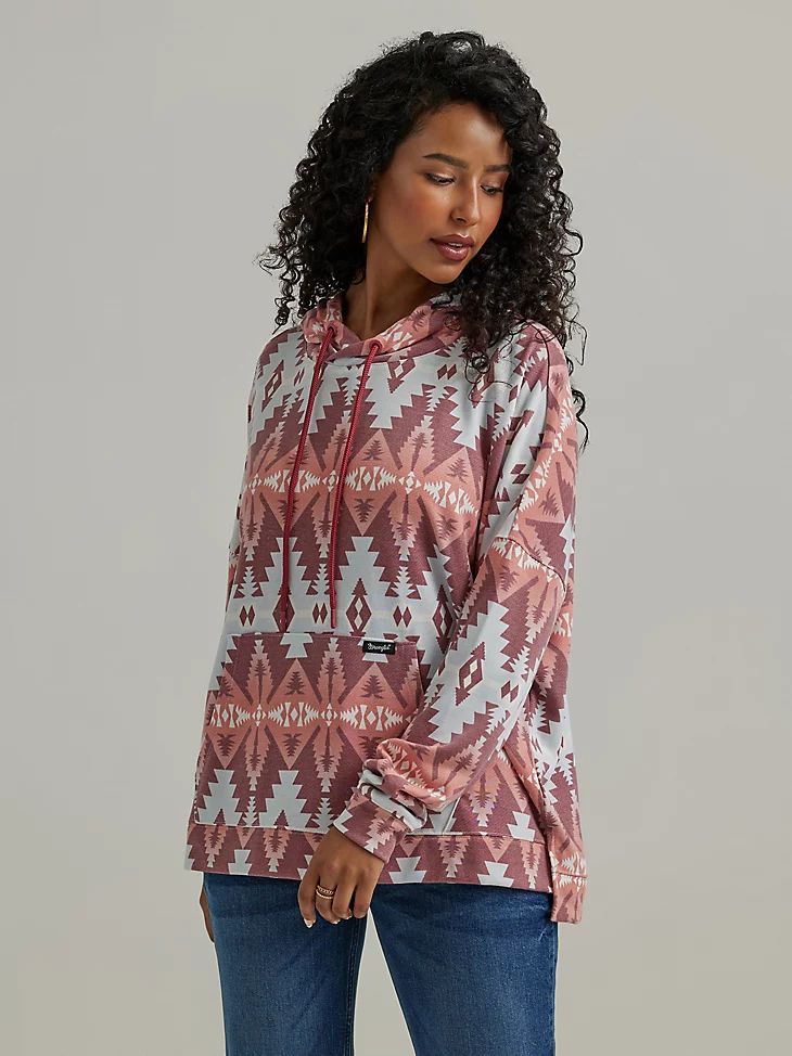 Wrangler Women's Geometric Relaxed Pullover Hoodie