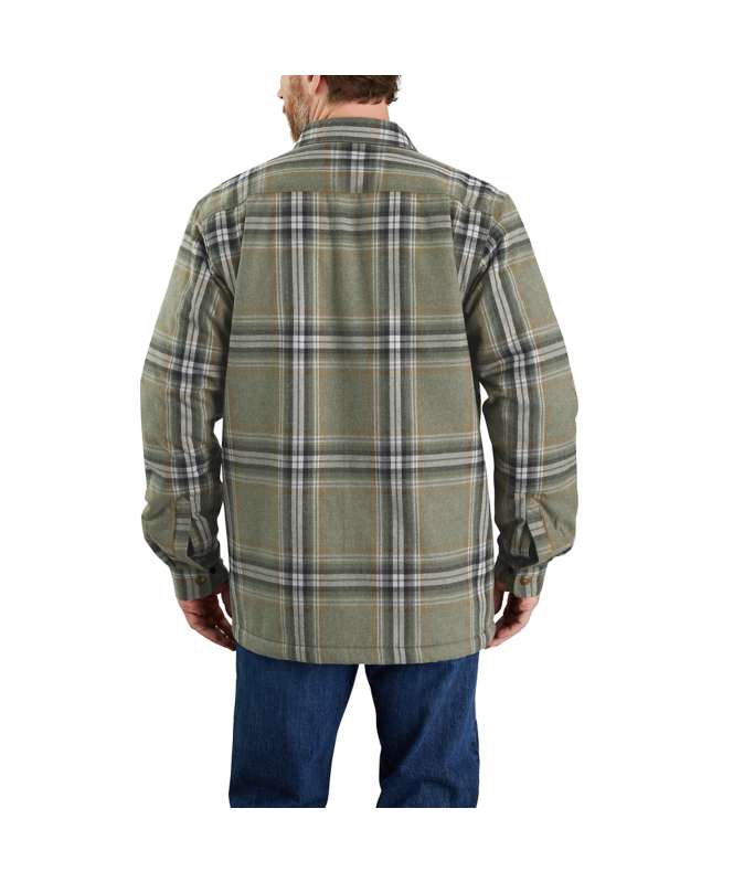 Carhartt Men's Relaxed Fit Flannel Sherpa-Lined Shirt Jacket