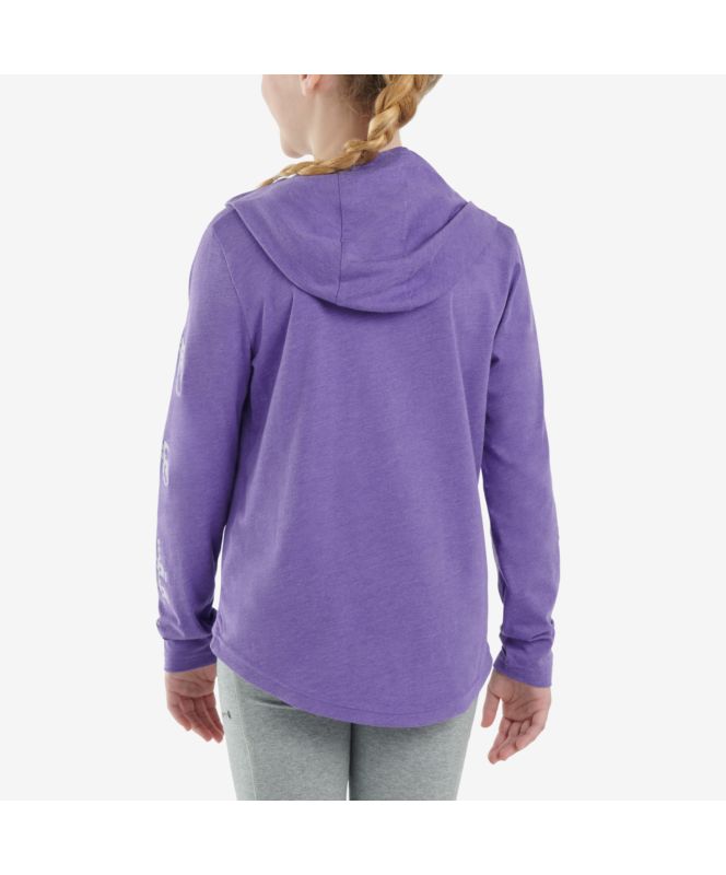 Carhartt Girls Long-Sleeve Hooded Pattern Logo T-Shirt