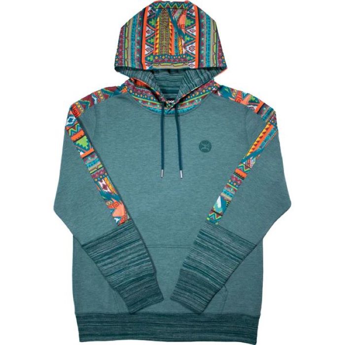 Hooey Women's "Canyon" Teal W/ Multi Color Pattern Hoody