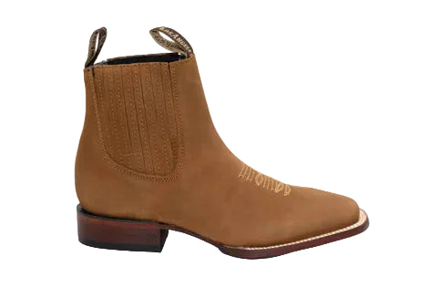 Los Angeles Nobuck Square Toe Leather Boot
