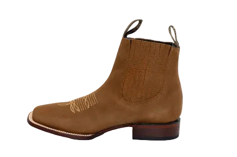 Los Angeles Nobuck Square Toe Leather Boot