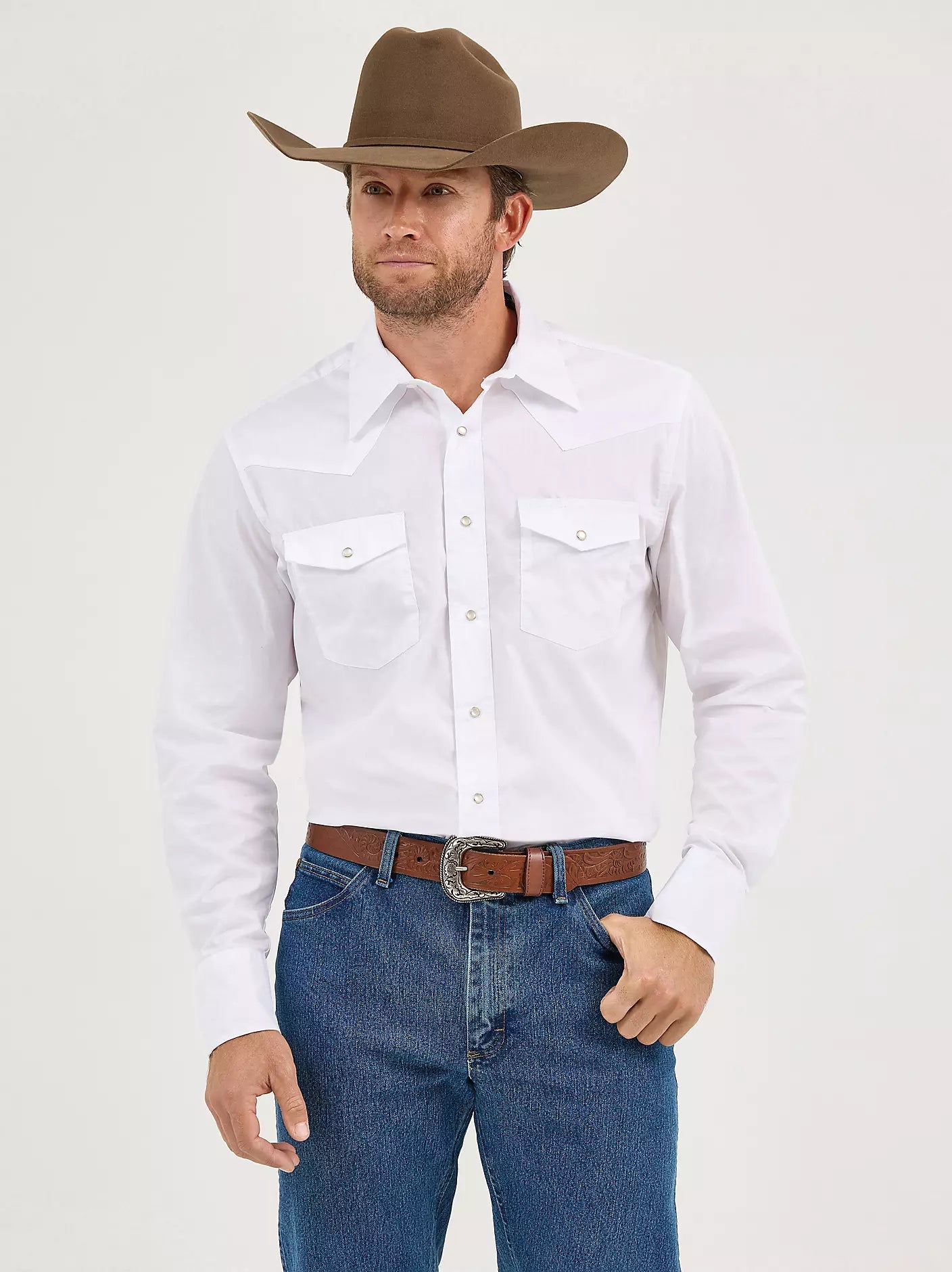 Wrangler Men's Long Sleeve Western Snap Shirt BIG & TALL