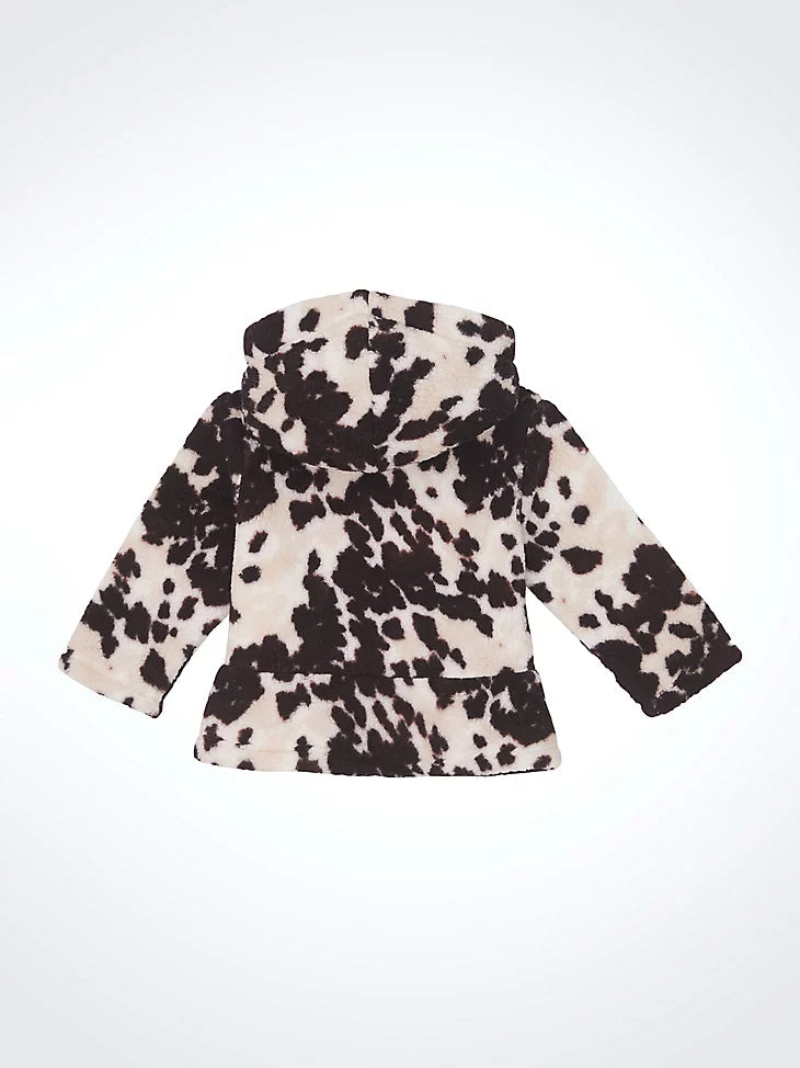 Wrangler Toddler Cow Ruffle Hem Sherpa Zip Jacket