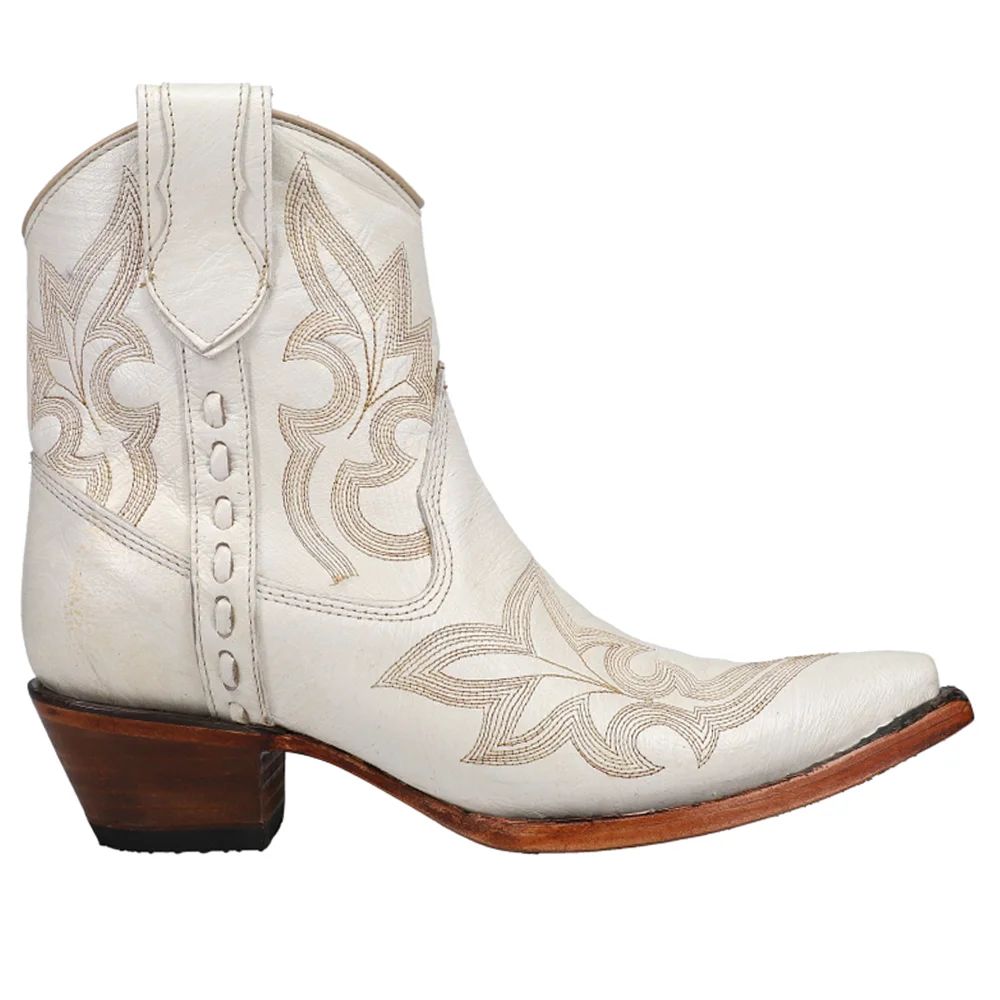 Corral Women's Pearl Embroidery with Zipper Ankle Western Boots