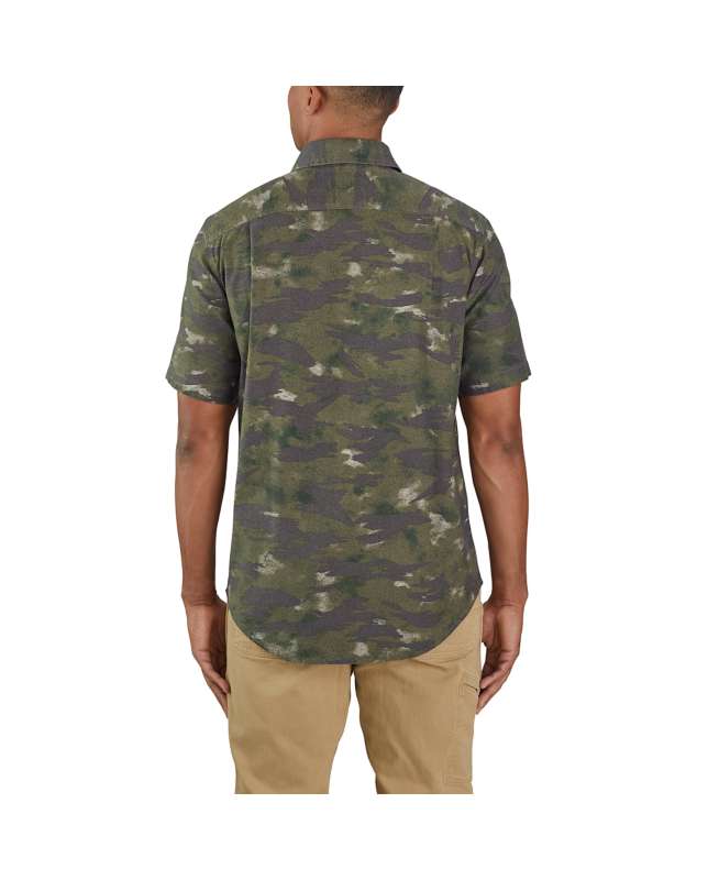 Carhartt Men's Rugged Flex Relaxed Fit Midweight Canvas Short-Sleeve Camo Shirt