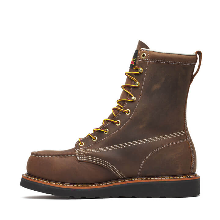 Thorogood Men's American Heritage 8" Trail Crazy Horse Black Heel Safety Toe