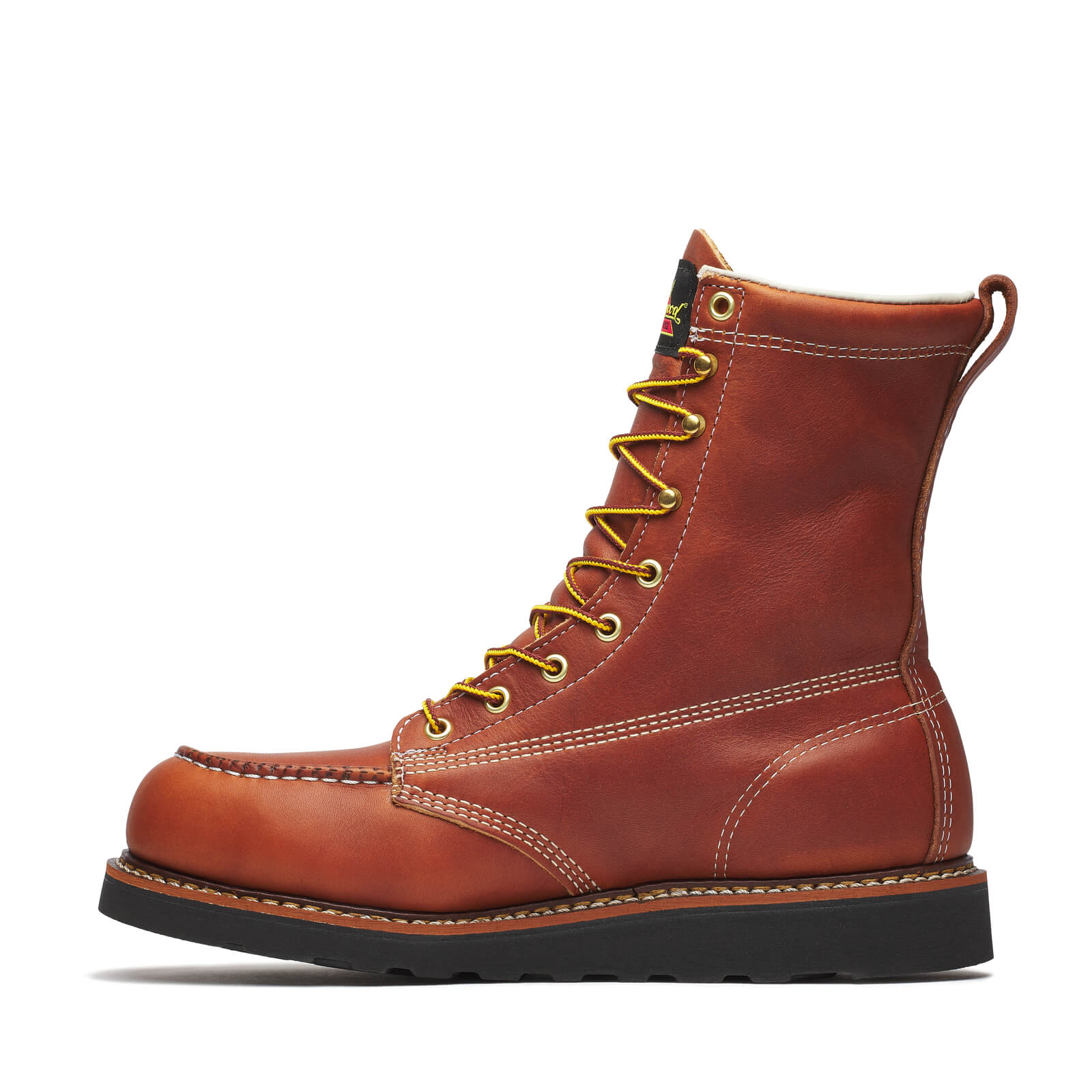 Thorogood Men's American Heritage – 8" Tobacco Steel Moc Toe BLK Wedge