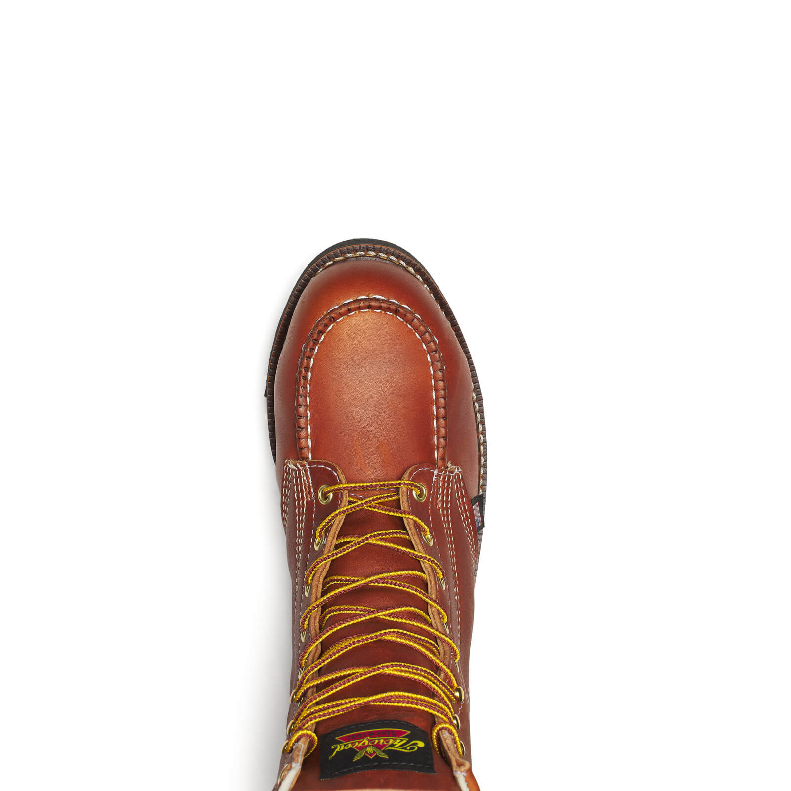 Thorogood Men's American Heritage – 8" Tobacco Steel Moc Toe BLK Wedge