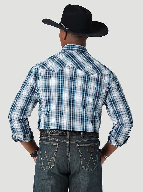 Wrangler Men's Fashion Snap Long Sleeve Shirt