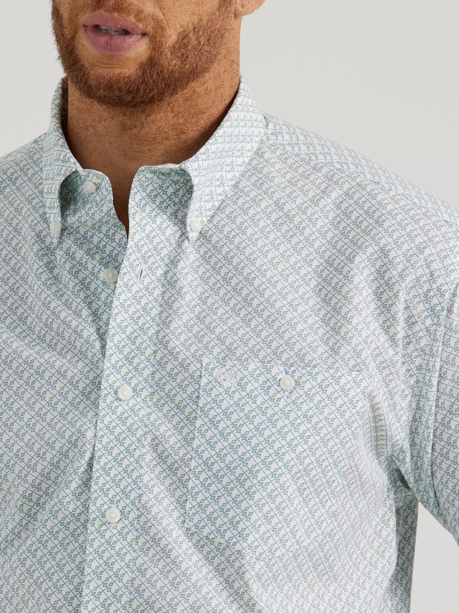 Wrangler Men's Western Classic Diamond Print Shirt