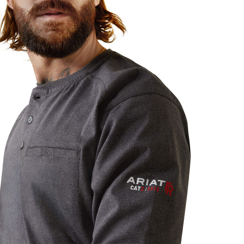 Ariat Men's FR Air Refinery Row Graphic Henley Top BIG & TALL
