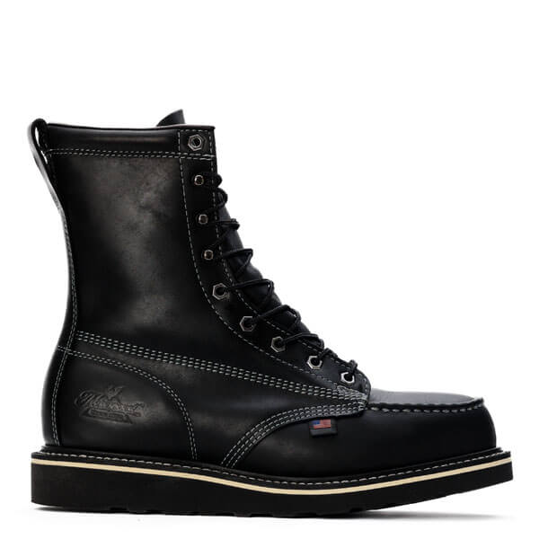 Thorogood Men's American Heritage 8" Black Moc Safety Toe Work Boot