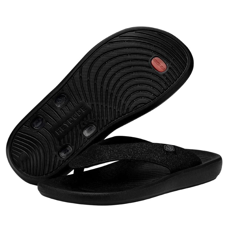 Hey Dude Women's Meg Black Glitter