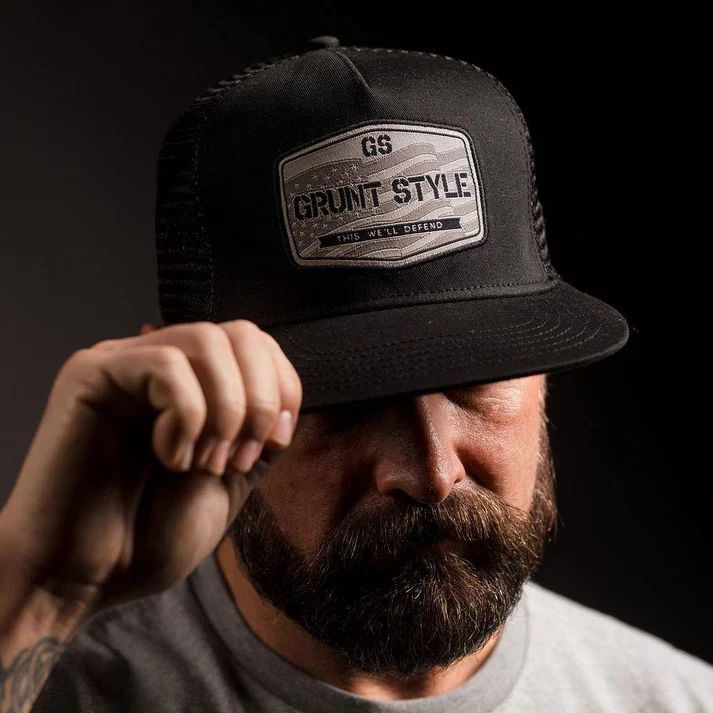 Grunt Men's Old Glory Patch Flat Bill Hat