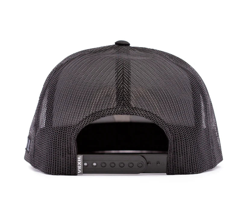 Bull Skull - Black/Black Mesh Snapback