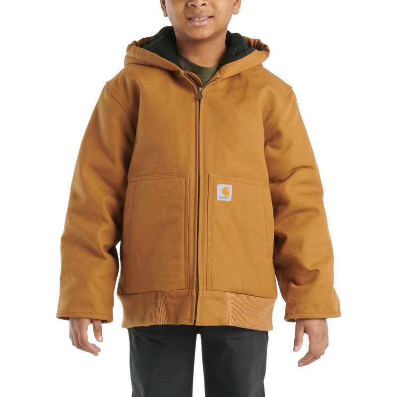 Carhartt Boys Active Jac Flannel Quilt Lined - BROWN 210