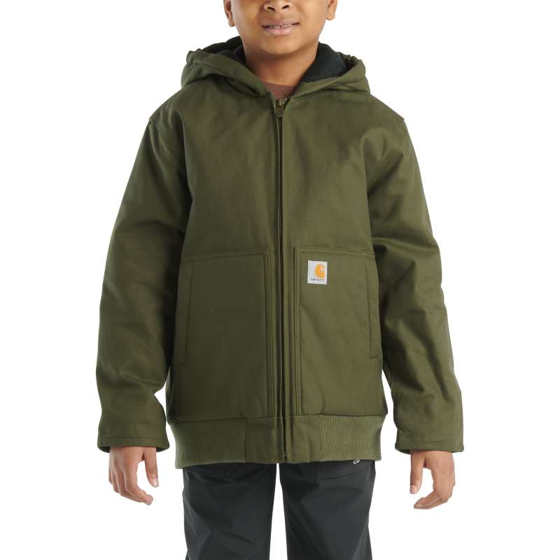 Carhartt Boys Active Jac Flannel Quilt Lined - OLIVE 300