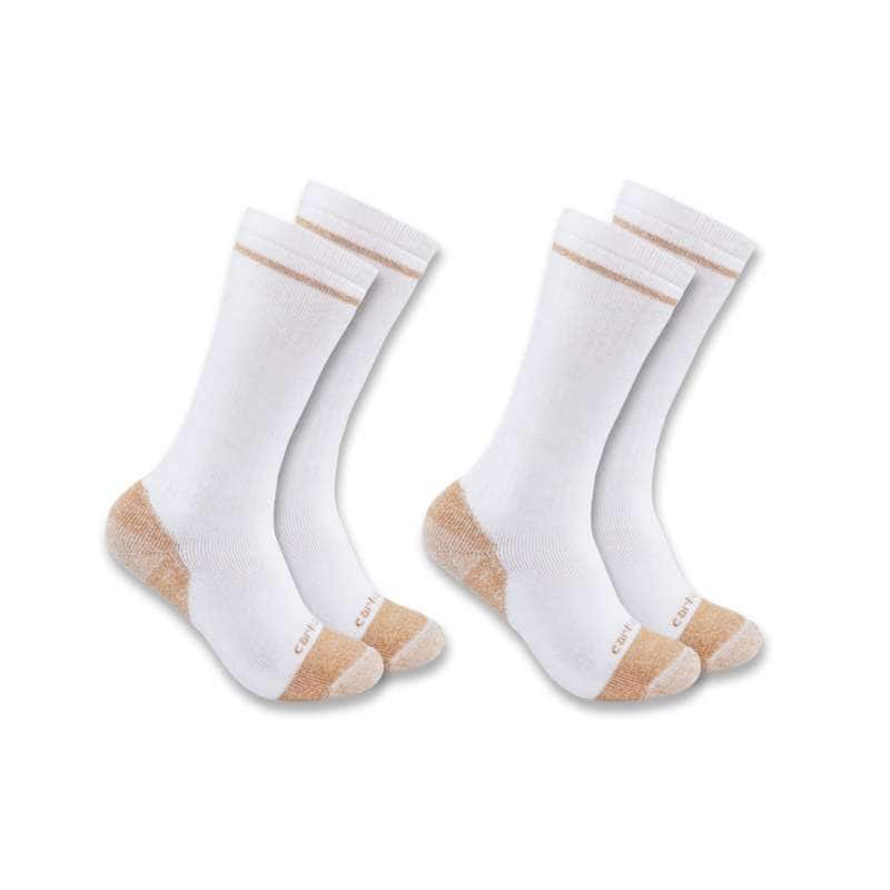 Carhartt Men's Midweight Cotton Blend Steel Toe Boot Sock 2-Pack - WHITE