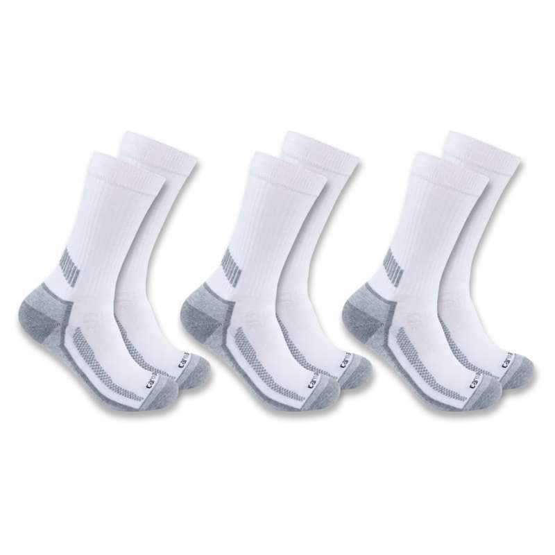 Carhartt Men's Force Midweight Crew Sock 3 Pack - WHITE