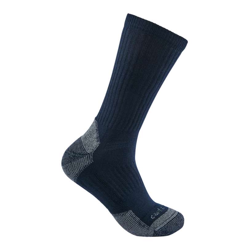 Carhartt Men's Midweight Cotton Blend Crew Sock 3-Pack - NAVY