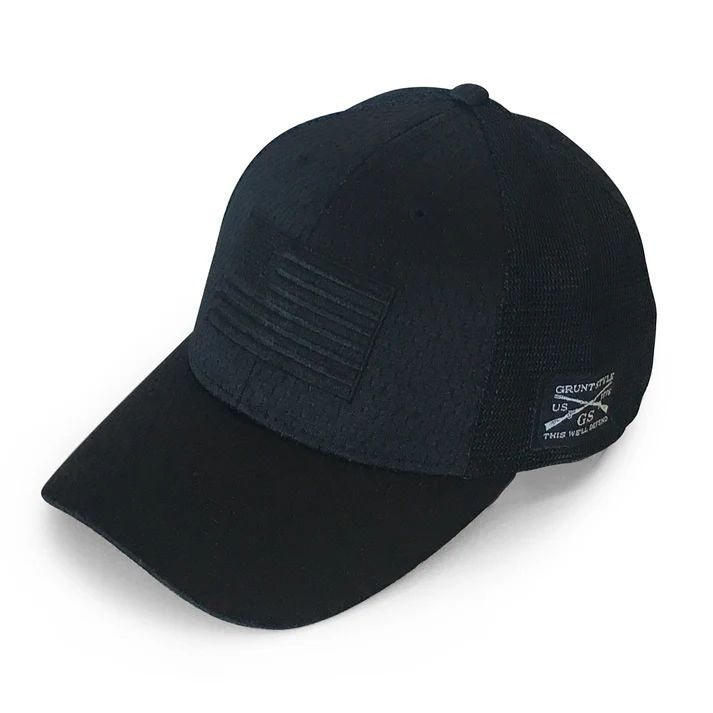 Grunt Men's Blackout Flag Stretch Fit Hat