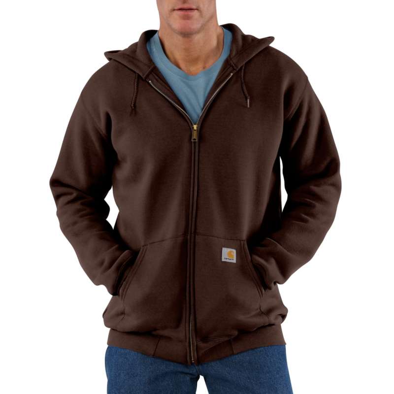 Carhartt Men's Midweight Hooded Zip-Front Sweatshirt - DARK BROWN DKB