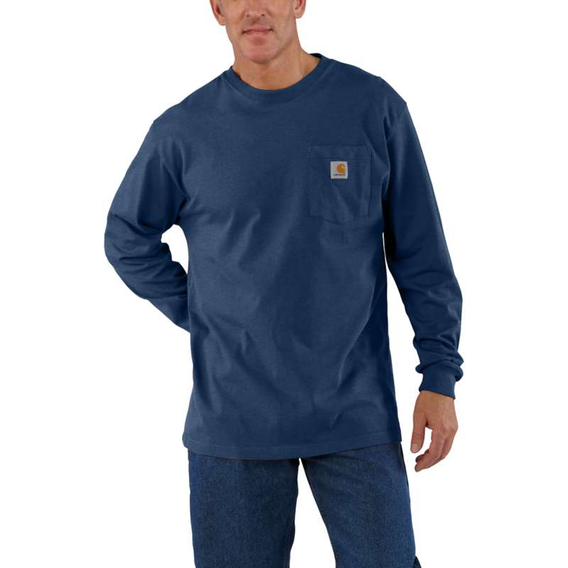 Carhartt Men's Workwear Long Sleeve Pocket T-Shirt - COBALT BLUE 413