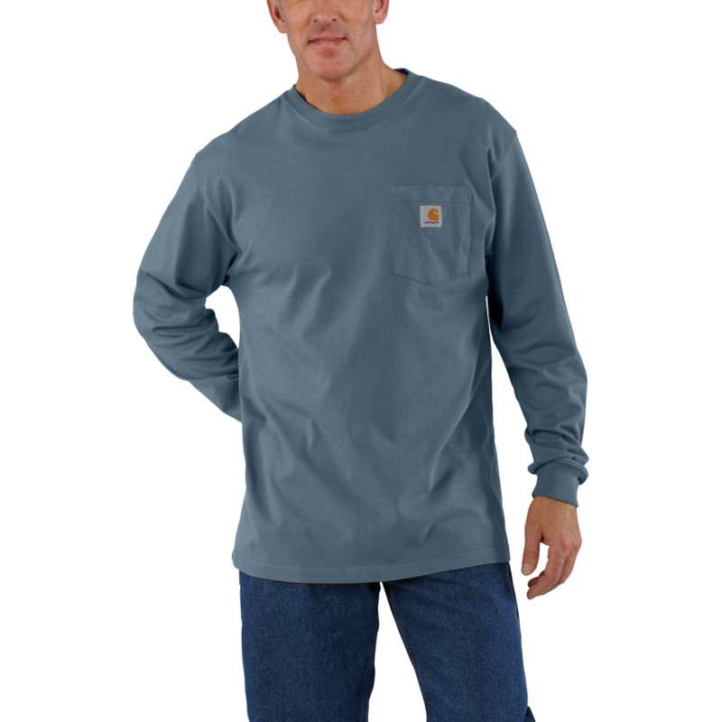 Carhartt Men's Workwear Long Sleeve Pocket T-Shirt - STEEL BLUE 437