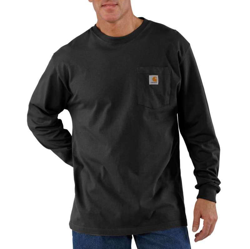 Carhartt Men's Workwear Long Sleeve Pocket T-Shirt - BLACK BLK