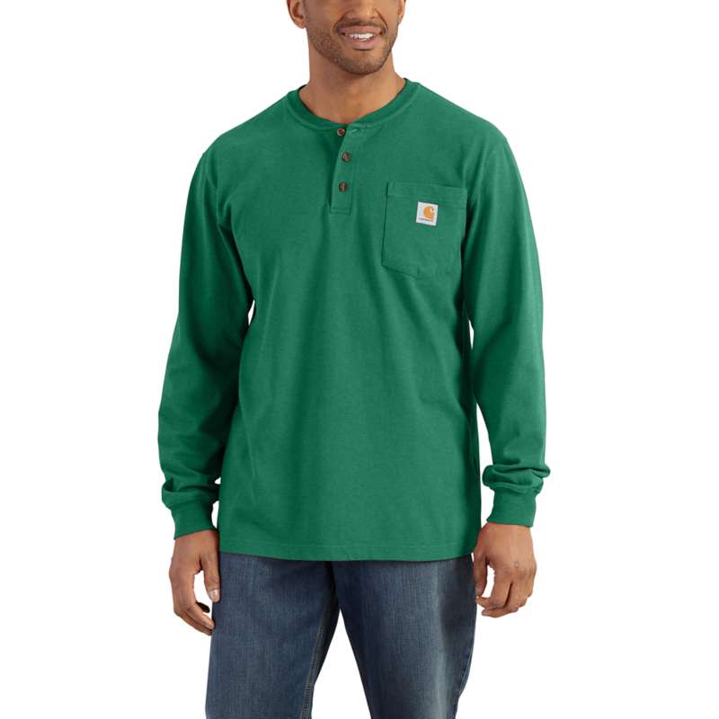 Carhartt Men's Workwear Long Sleeve Henley T-Shirt - NORTH WOODS G55