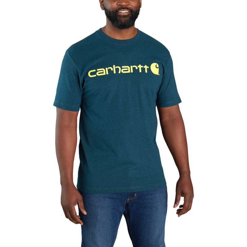 Carhartt Men's Signature Logo Short-Sleeve T-Shirt - NIGHT BLUE H70