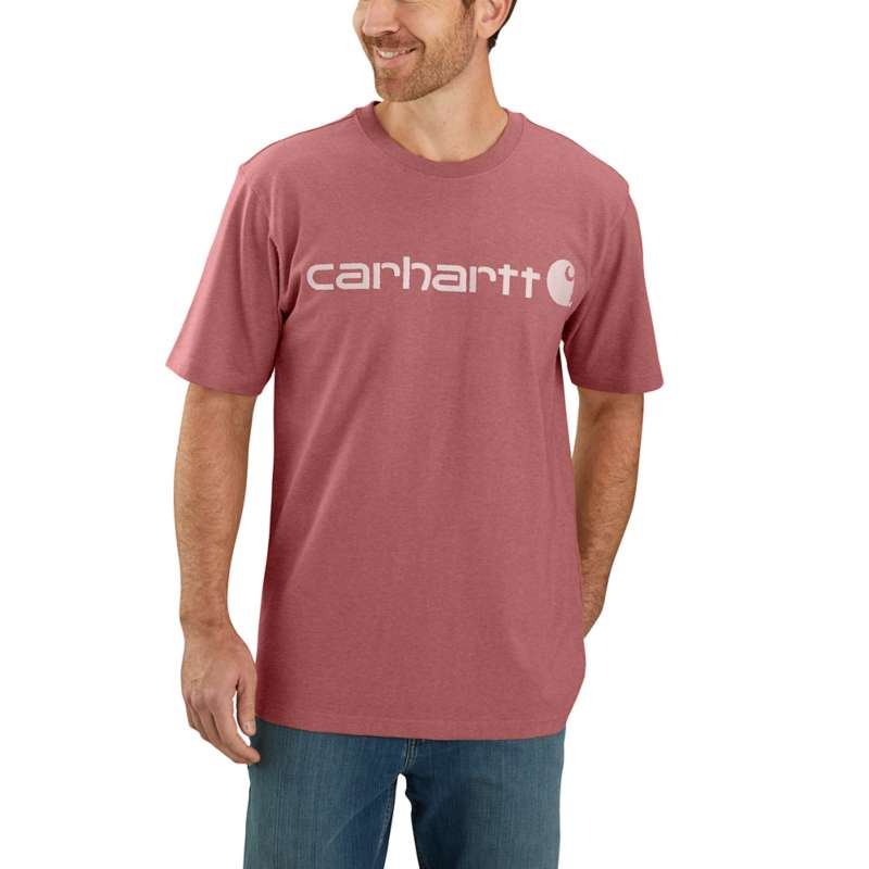 Carhartt Men's Signature Logo Short-Sleeve T-Shirt - BLUSH PINK P11