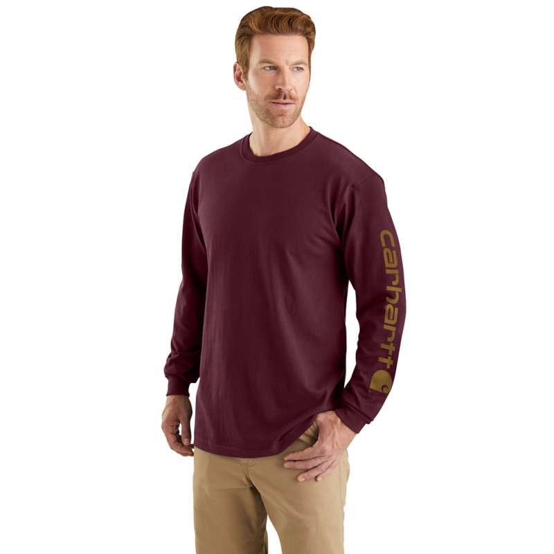 Carhartt Men's Workwear Long-Sleeve Graphic Logo T-Shirt - PORT PRT