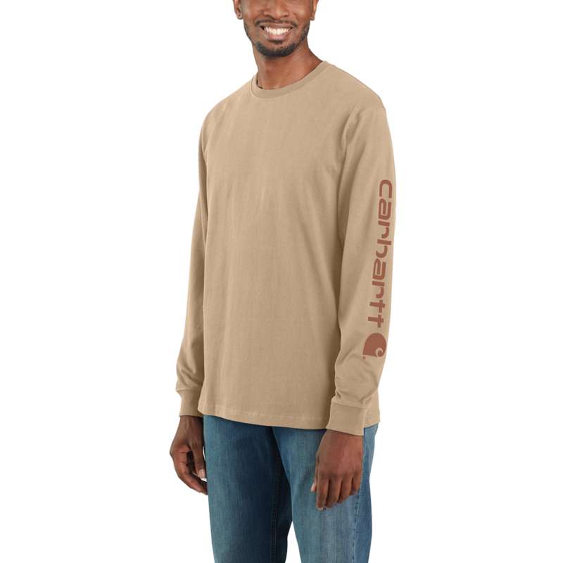 Carhartt Men's Workwear Long-Sleeve Graphic Logo T-Shirt - WHITE W07
