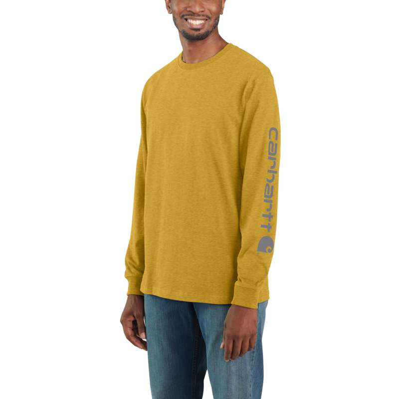 Carhartt Men's Workwear Long-Sleeve Graphic Logo T-Shirt - DIJON Y23