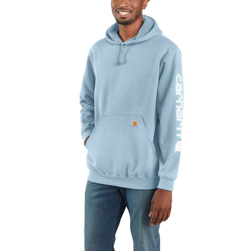 Carhartt Men's Midweight Hooded Logo Sweatshirt - TOURMALINE H13