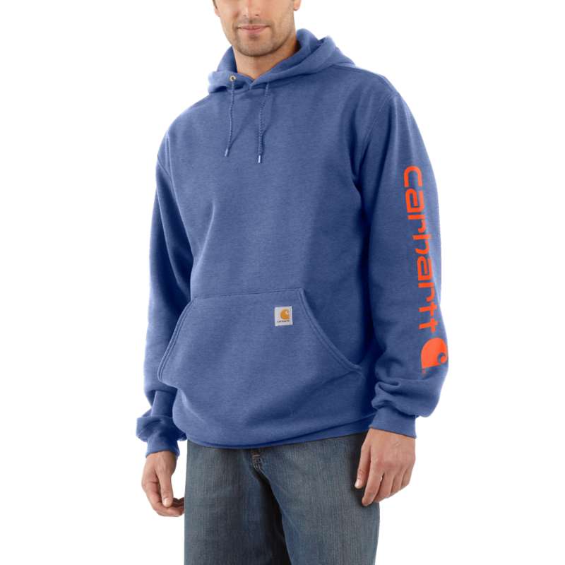 Carhartt Men's Midweight Hooded Logo Sweatshirt - DUSK BLUE I35