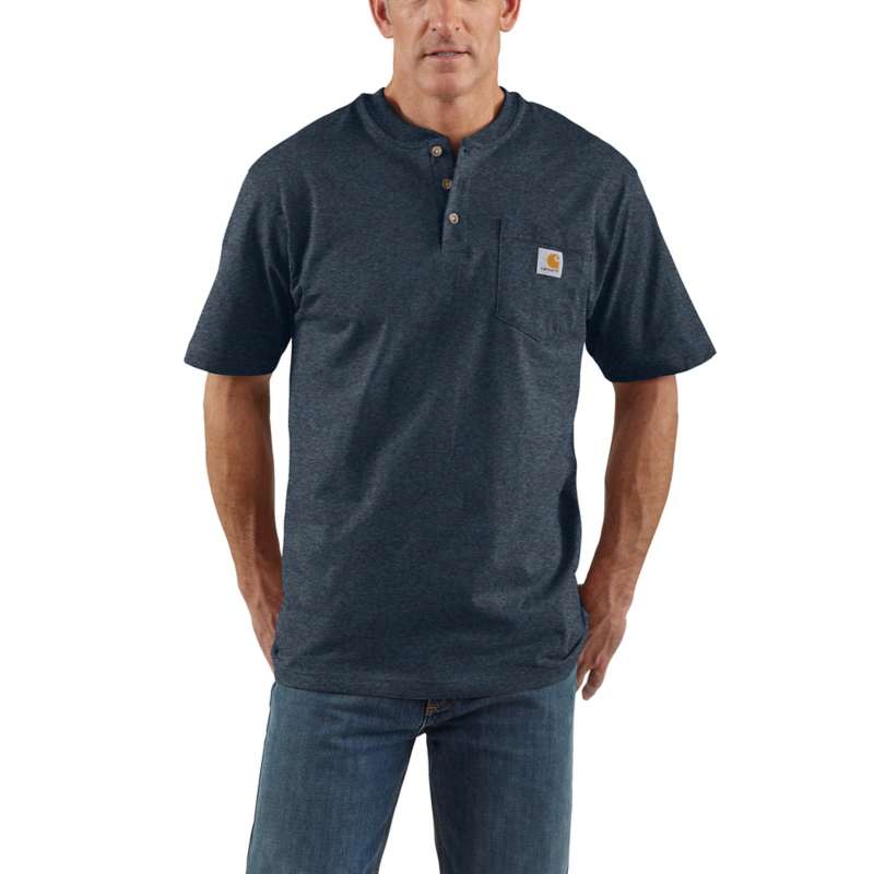 Carhartt Men's Workwear Pocket Short-Sleeve Henley - COBALT 413