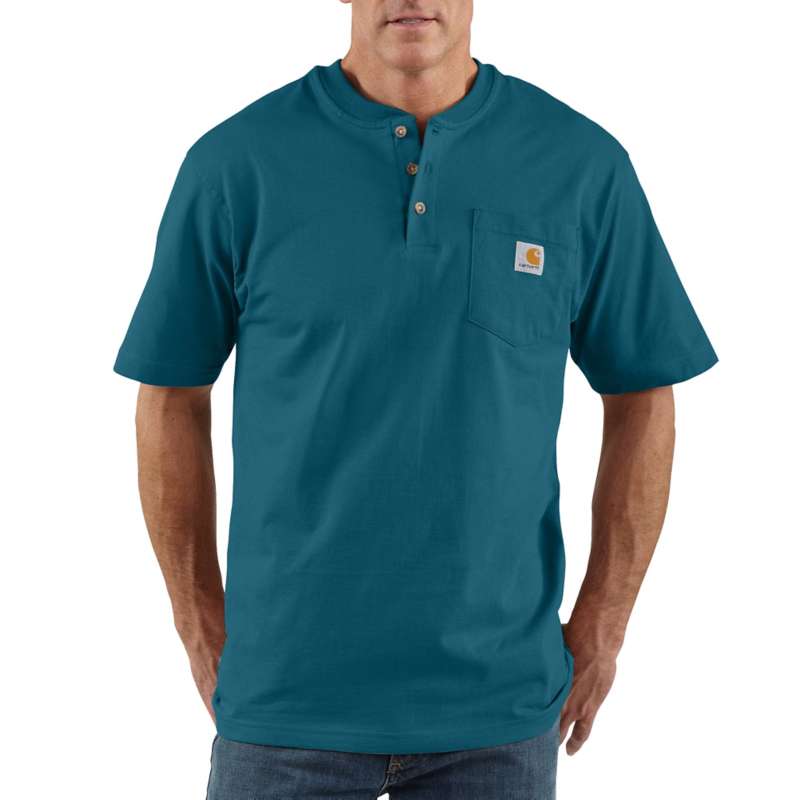 Carhartt Men's Workwear Pocket Short-Sleeve Henley - BLUE 984