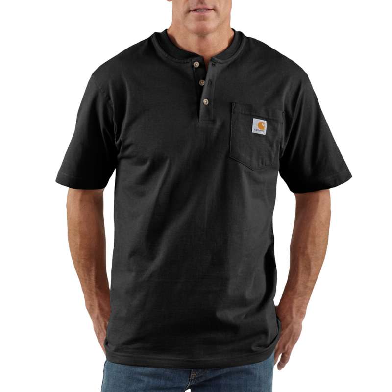 Carhartt Men's Workwear Pocket Short-Sleeve Henley - BLACK BLK