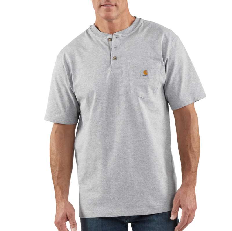 Carhartt Men's Workwear Pocket Short-Sleeve Henley - GRAY HGY