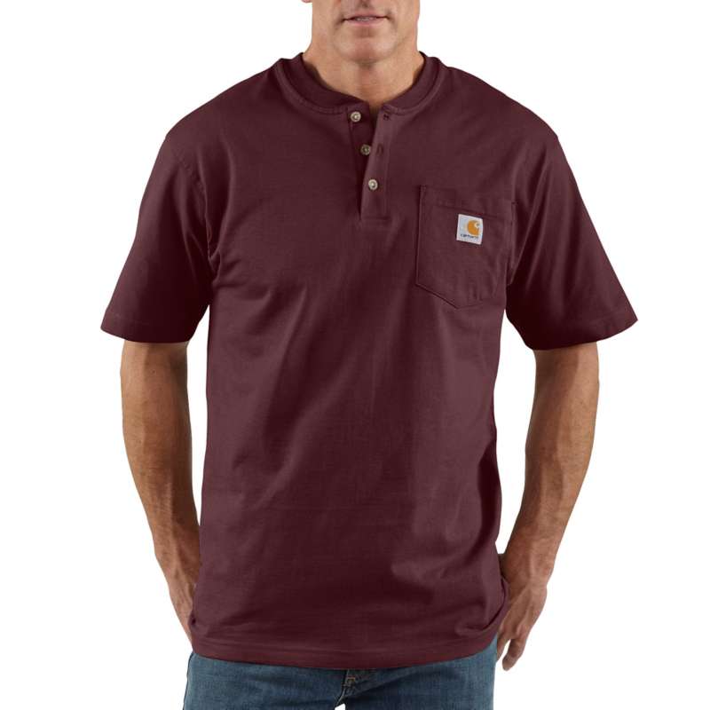 Carhartt Men's Workwear Pocket Short-Sleeve Henley - PORT PRT