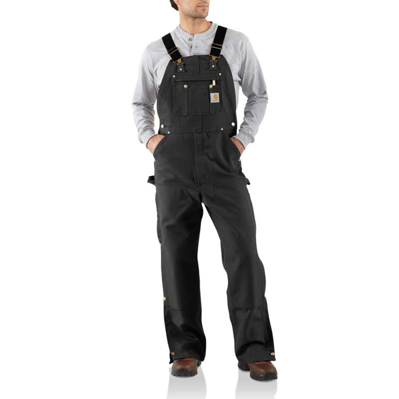 Carhartt Men's Zip to Thigh Bib Overalls - BLACK BLK
