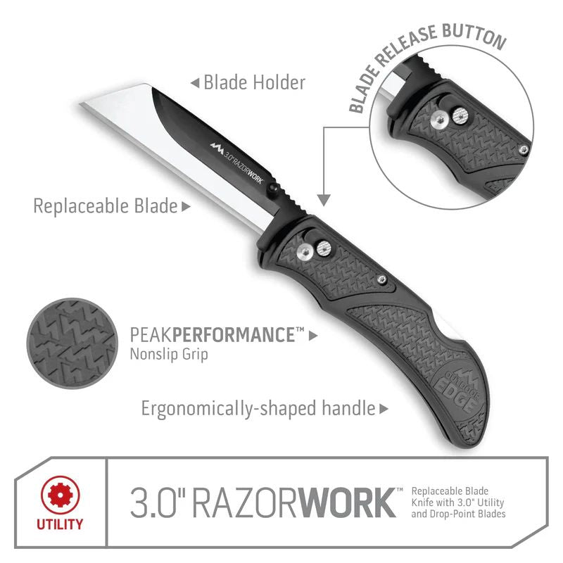 Outdoor Edge 3.0" Razor Work Knife