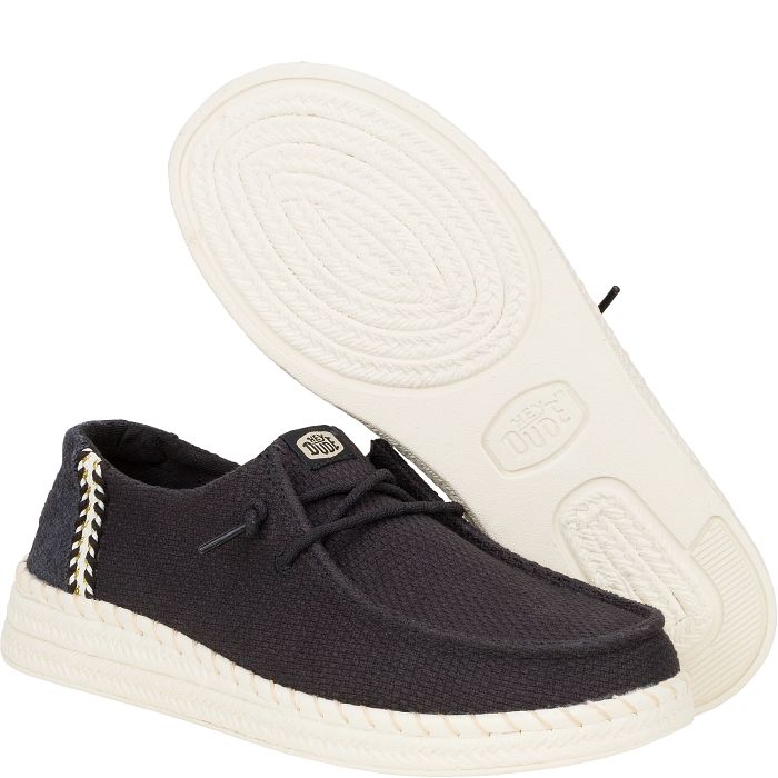 Hey Dude Women's Wendy Espadrille Woven Black
