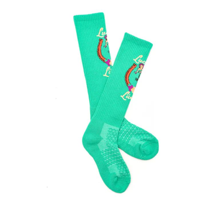 Lucky Chuck Women's Island Cowgirl Teal Socks
