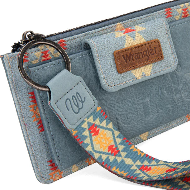 Wrangler Aztec Print Bi-Fold Wallet Wristlet